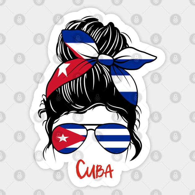 Cuban Girl, Cuban girlfriend, Cuba Messy bun, Cubana Sticker by JayD World